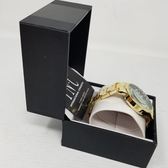 INC.‎ International Concepts New in Box Jet Pearl Gold Bracelot Watch MSRP $59 main image 6